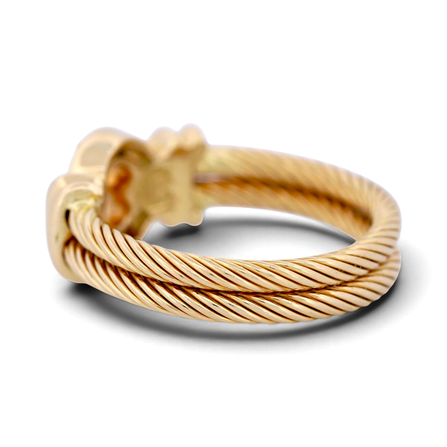 31 Jewels Inc. Philippe Charriol 18k yellow gold cable ring with diamond accent in a twisted design