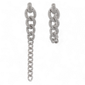 31 Jewels Inc. Shay 18K white gold curb link drop earrings with pavé diamonds in a versatile 2-in-1 design.