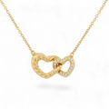 David Yurman Cable Interlocking Heart Necklace 18K Gold Diamond 18"