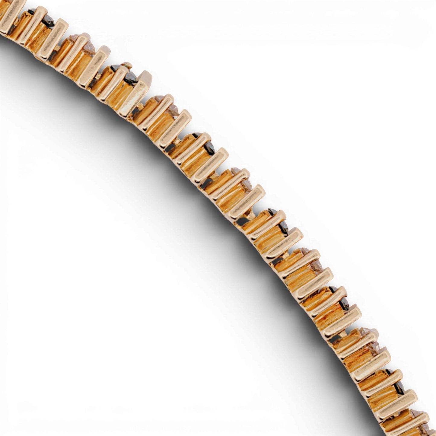 14K Yellow Gold Blue & White Diamond Tennis Bracelet 7.5″ Adjustable