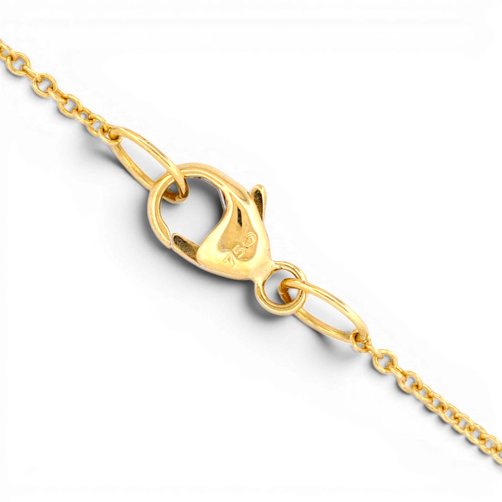 David Yurman Cable Interlocking Heart Necklace 18K Gold Diamond 18"