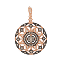 14K Rose Gold Brown & White Diamond Circle Pendant 0.55 ctw ASH 24.6mm