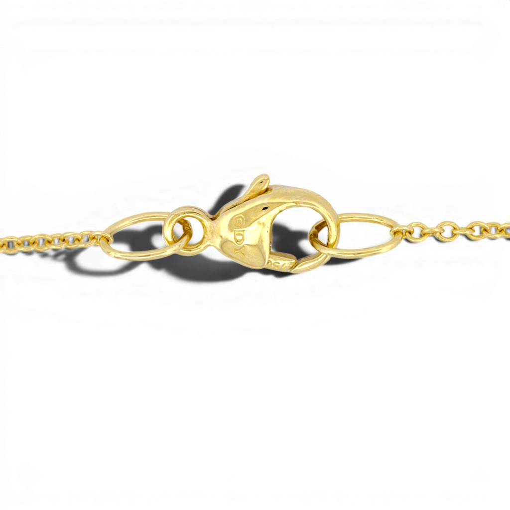 David Yurman Cable Interlocking Heart Necklace 18K Gold Diamond 18"