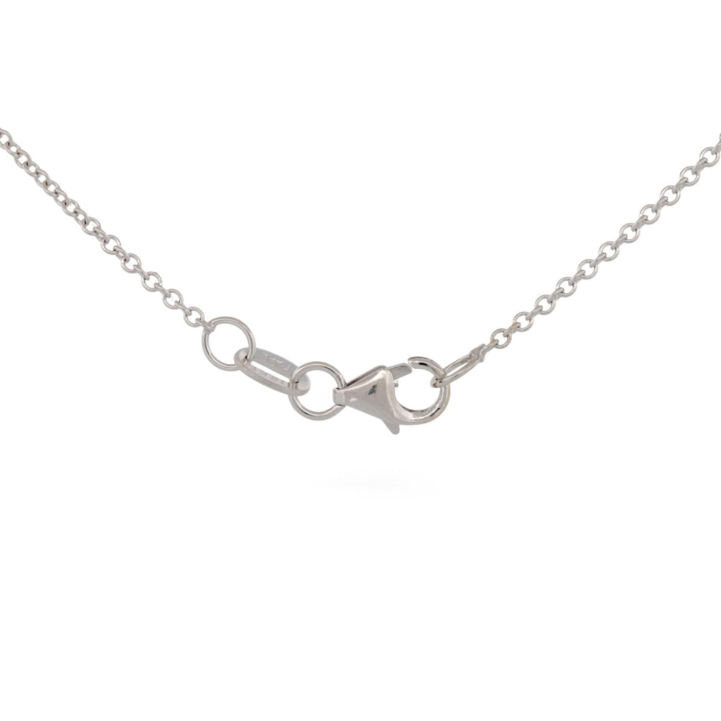 18K White Gold Brown & White Diamond Geometric Doorknocker Pendant Necklace 16″