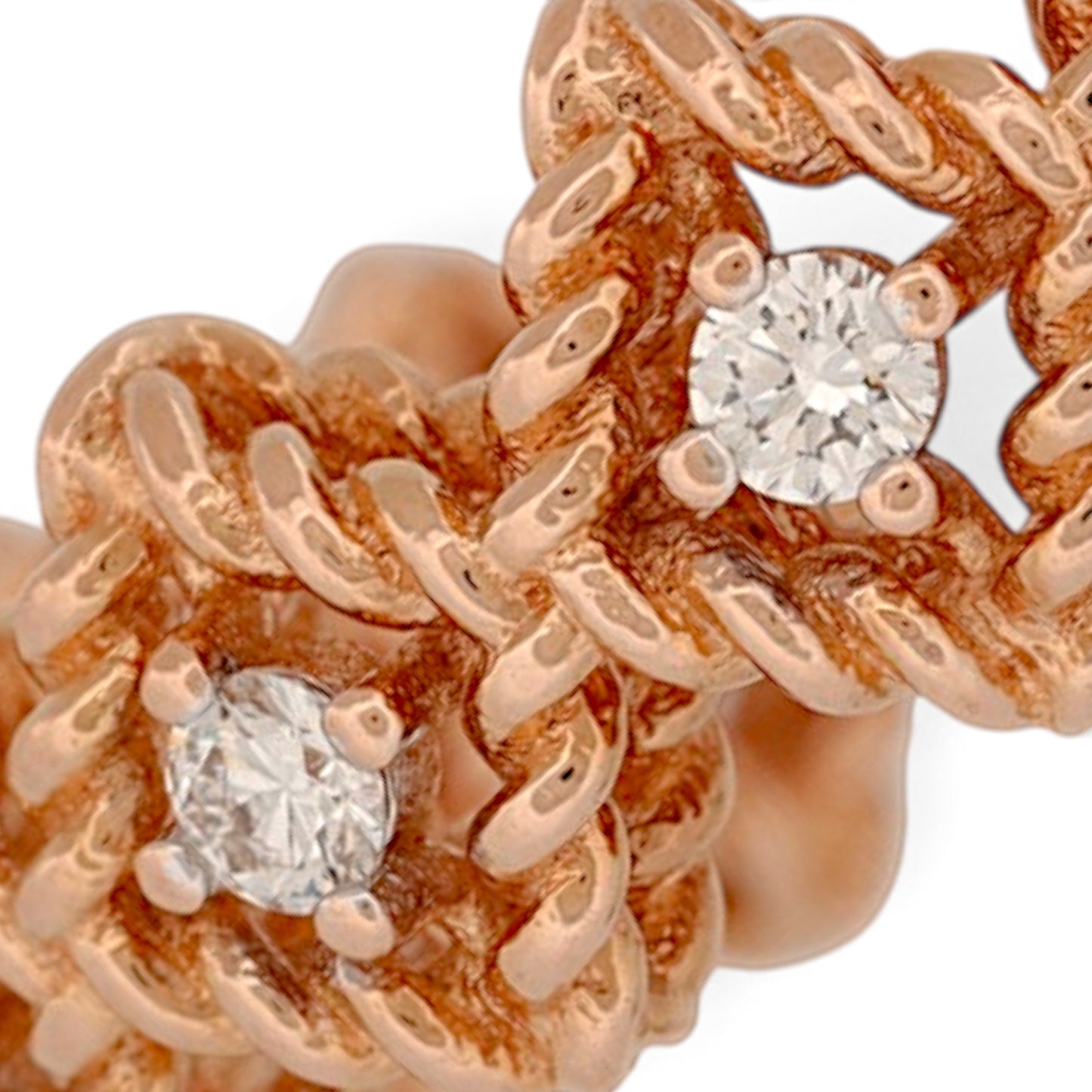 Roberto Coin Roman Barocco 18K Rose Gold 0.20ct Diamond Ring Size 6.5