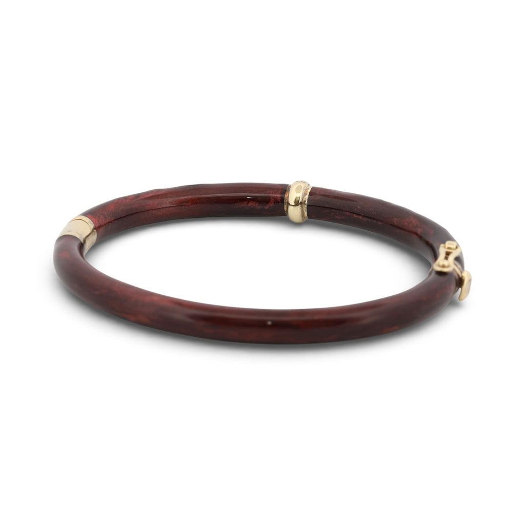La Nouvelle Bague Enamel Bangle Bracelet Sterling Silver & 18K Gold Diamond