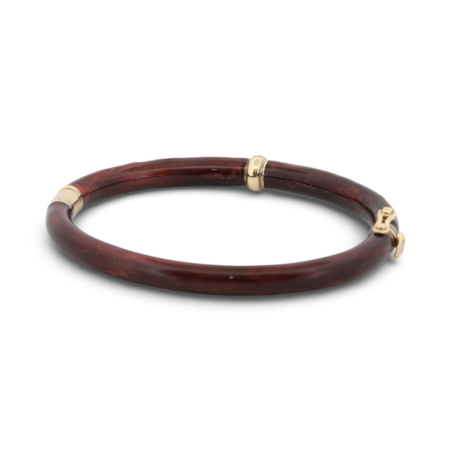 La Nouvelle Bague Enamel Bangle Bracelet Sterling Silver & 18K Gold Diamond