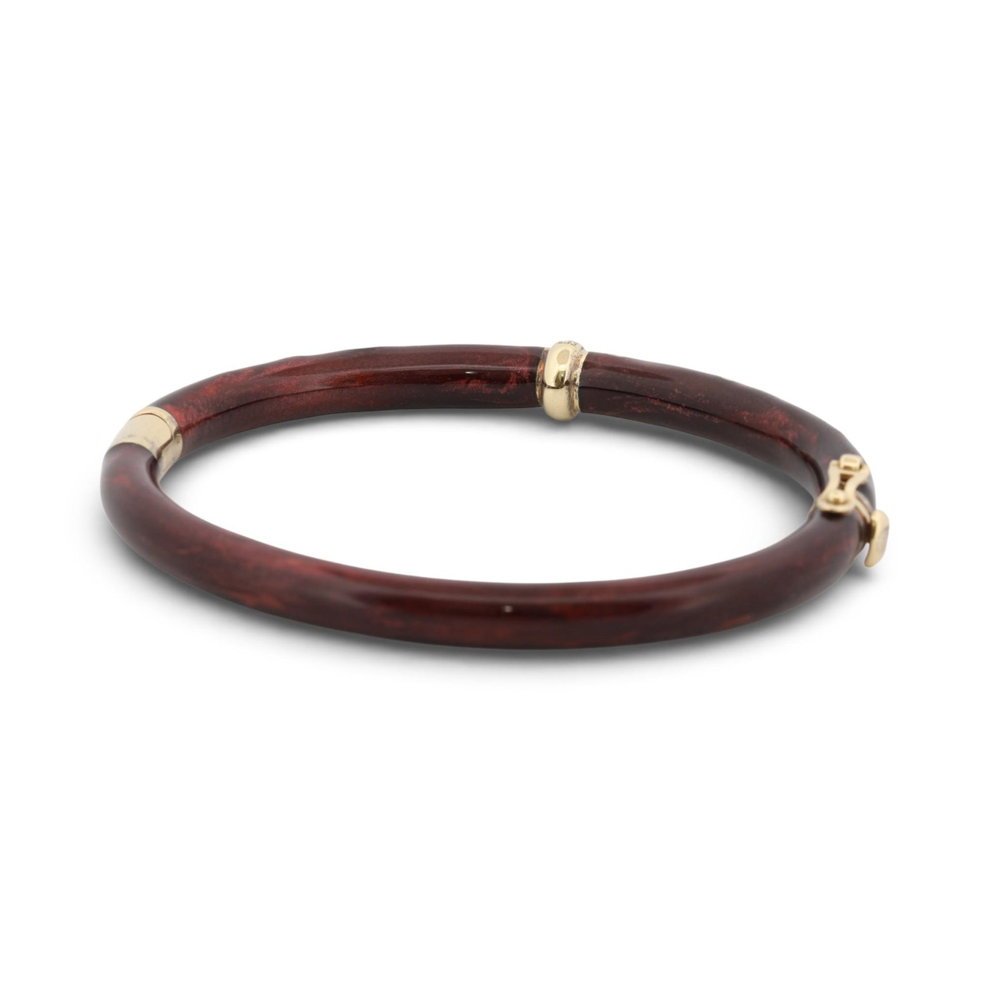 La Nouvelle Bague Enamel Bangle Bracelet Sterling Silver & 18K Gold Diamond