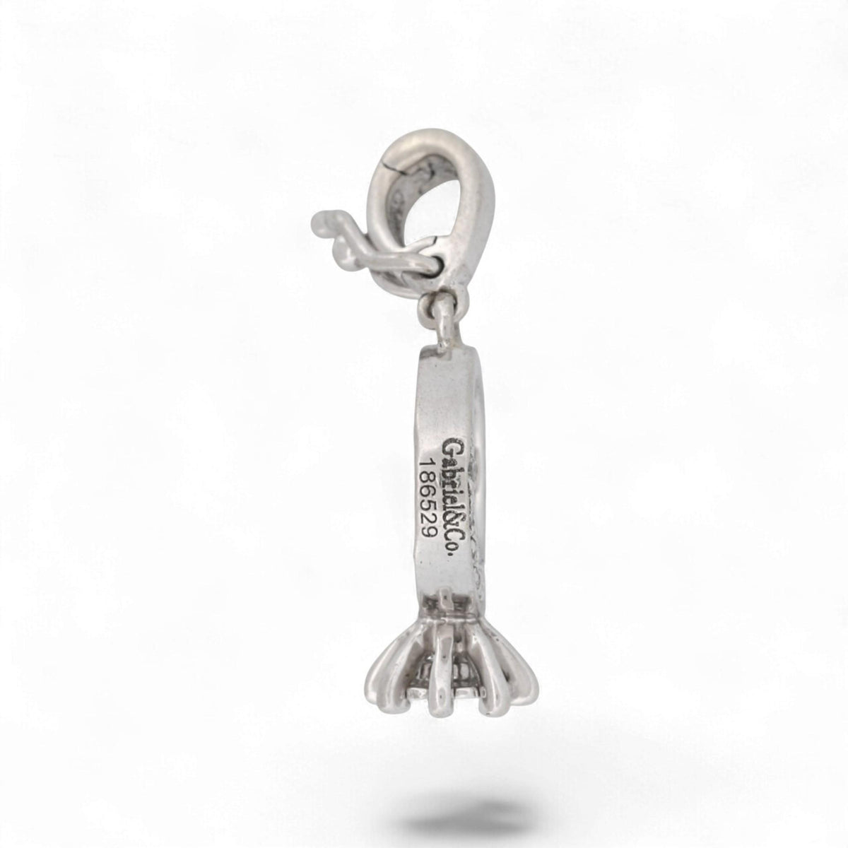 Gabriel & Co. 14K White Gold Diamond Engagement Ring Charm Pendant