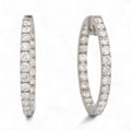 14K White Gold Diamond Inside-Out Hoop Earrings 3.97ct