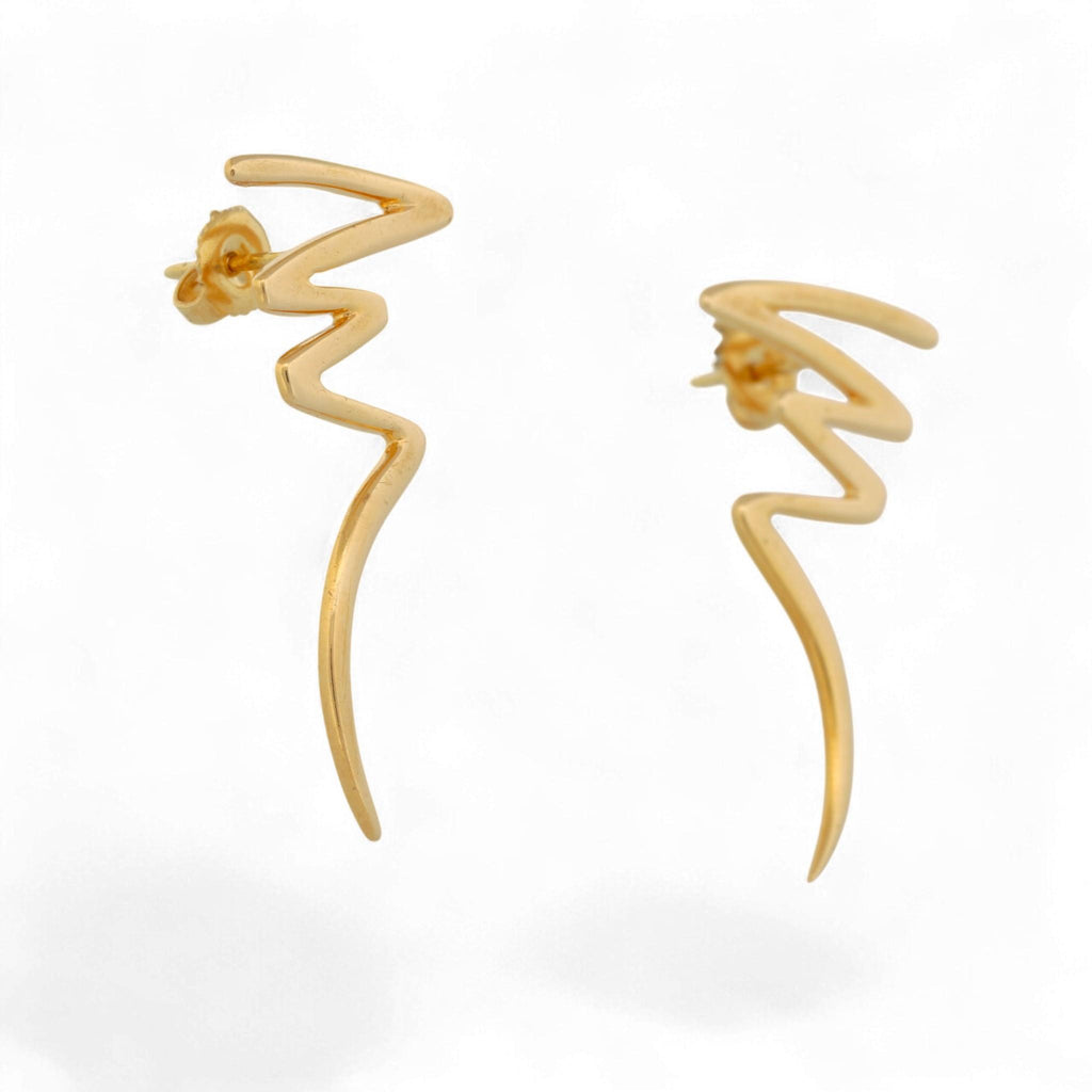 Tiffany & Co. Paloma Picasso 18K Yellow Gold Scribble Earrings 1983