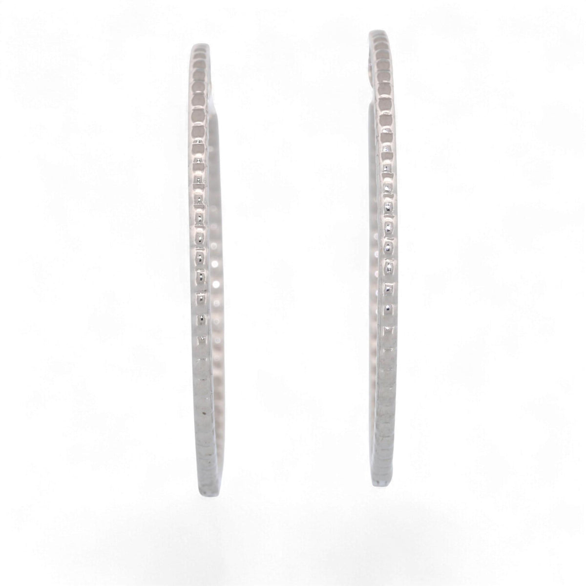Odelia 18K White Gold Large Inside-Out Diamond Hoop Earrings 1.20ct