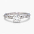 14k White Gold GIA 0.53ct Diamond Engagement Ring with Accent Diamonds Size 7