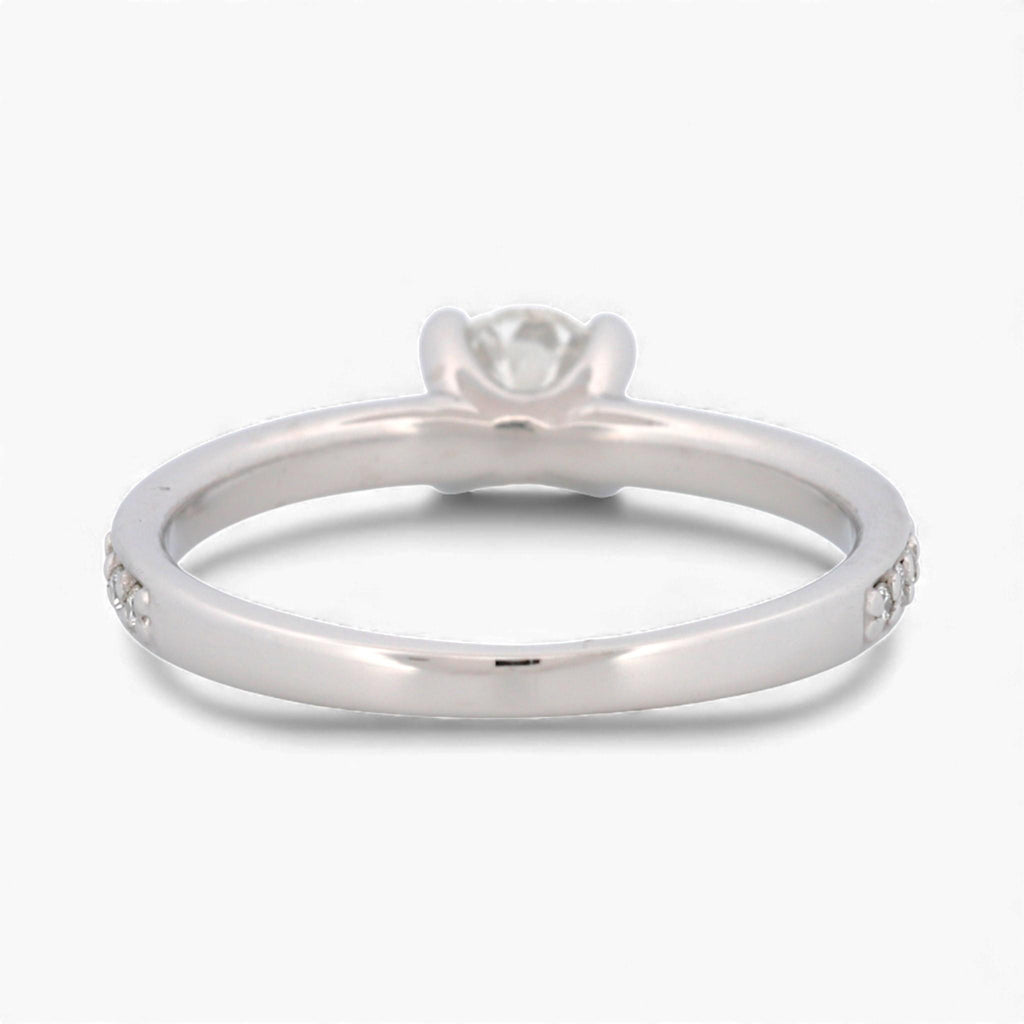 14k White Gold GIA 0.53ct Diamond Engagement Ring with Accent Diamonds Size 7
