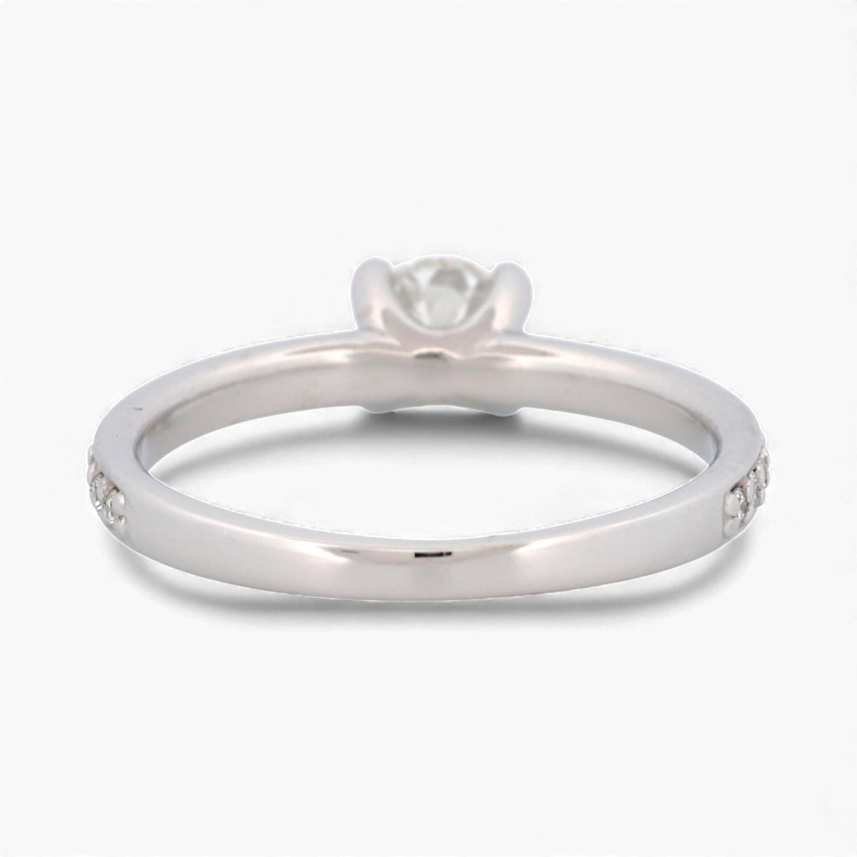 14k White Gold GIA 0.53ct Diamond Engagement Ring with Accent Diamonds Size 7