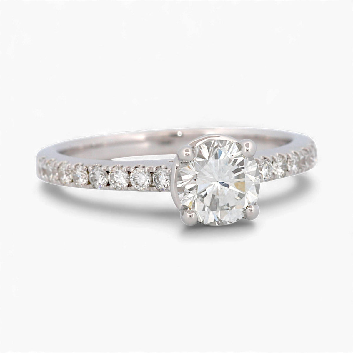 14k White Gold GIA 0.90ct F/SI1 Diamond Solitaire Engagement Ring 1.15ct