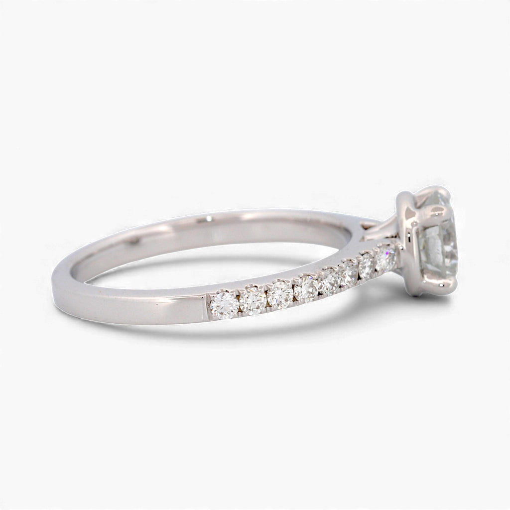 14k White Gold GIA 0.90ct F/SI1 Diamond Solitaire Engagement Ring 1.15ct