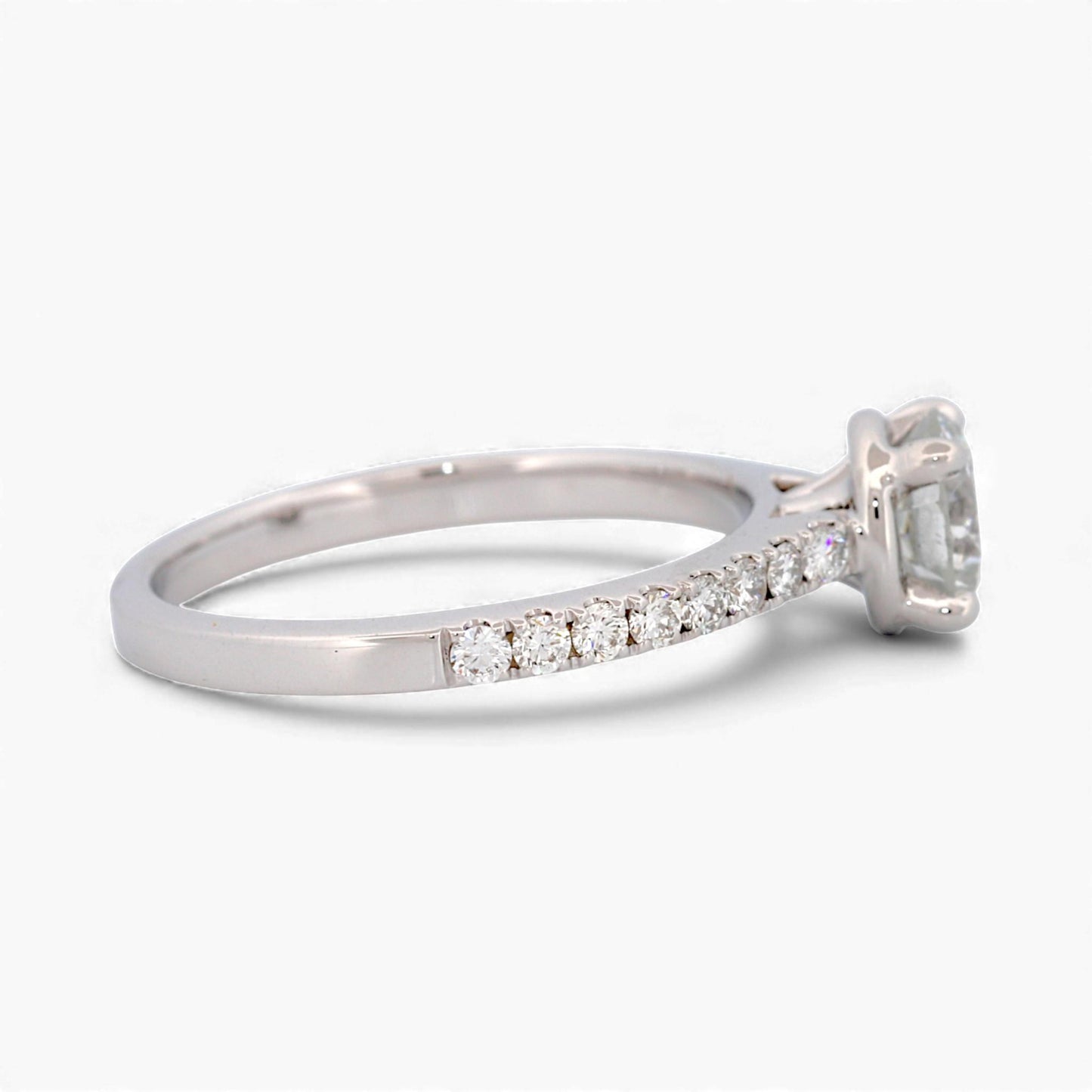 14k White Gold GIA 0.90ct F/SI1 Diamond Solitaire Engagement Ring 1.15ct