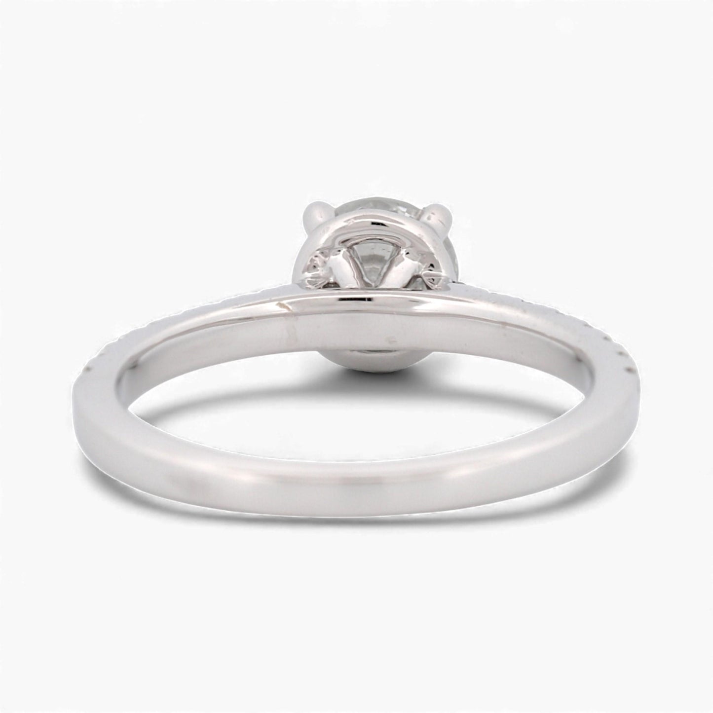 14k White Gold GIA 0.90ct F/SI1 Diamond Solitaire Engagement Ring 1.15ct