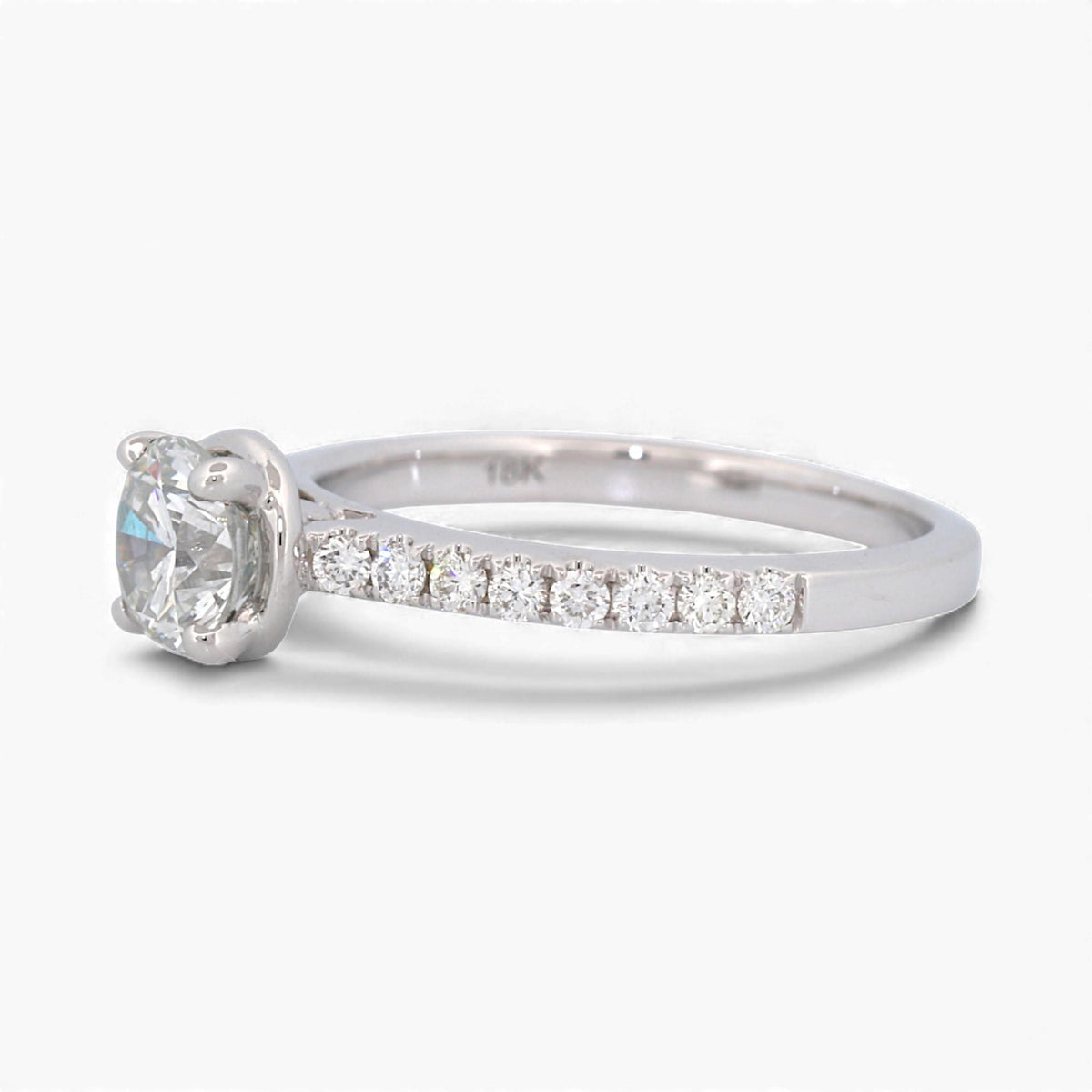 14k White Gold GIA 0.90ct F/SI1 Diamond Solitaire Engagement Ring 1.15ct