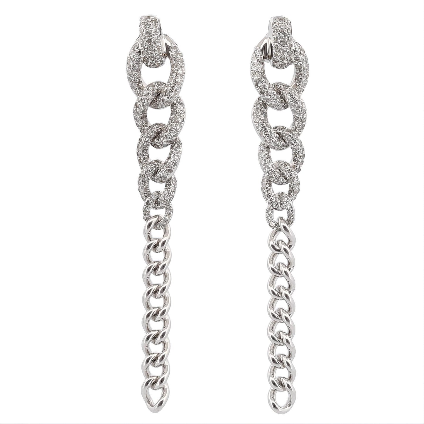 Shay 18K White Gold Curb Link Drop Diamond 2-in-1 Drop Earrings 1.00ctw