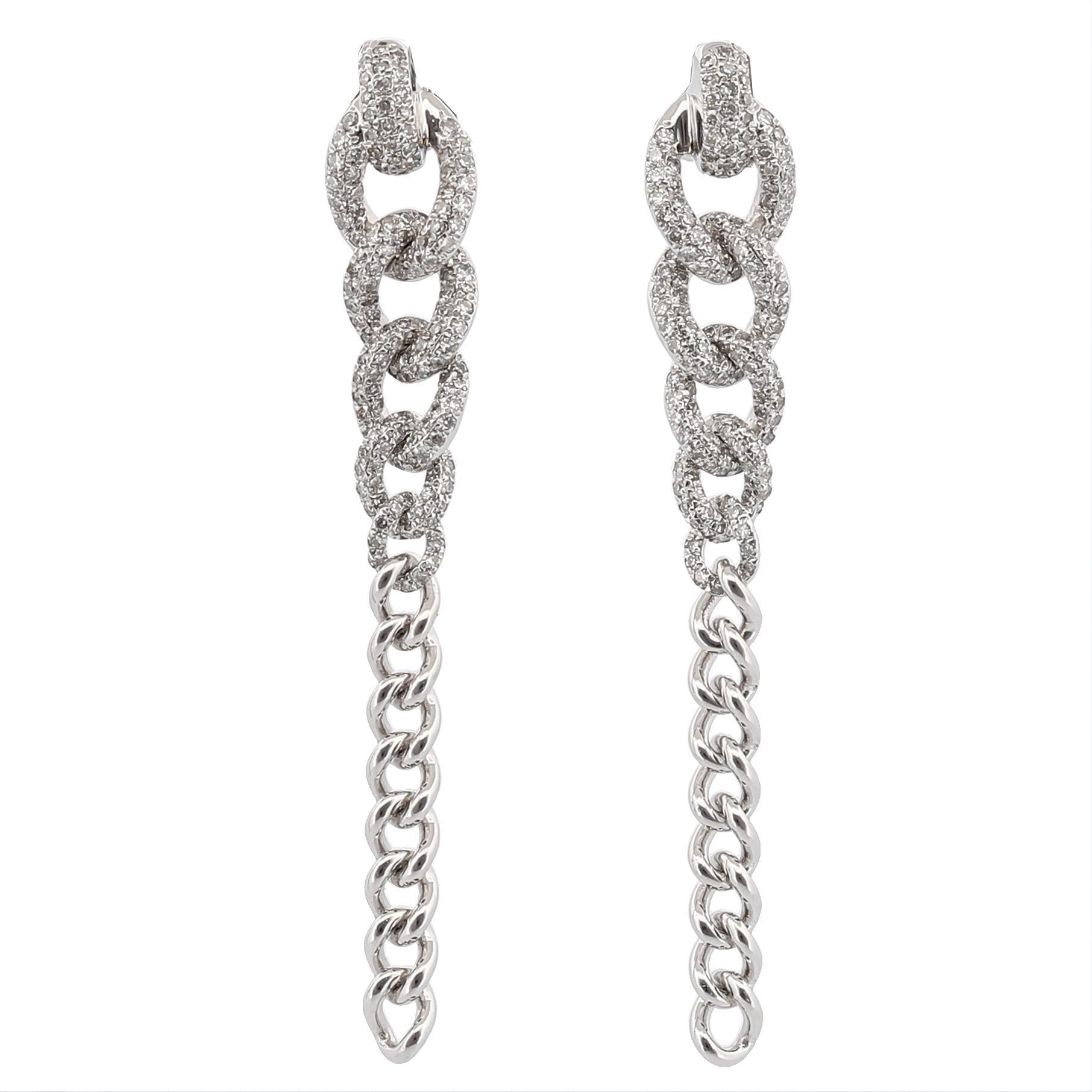Shay 18K White Gold Curb Link Drop Diamond 2-in-1 Drop Earrings 1.00ctw