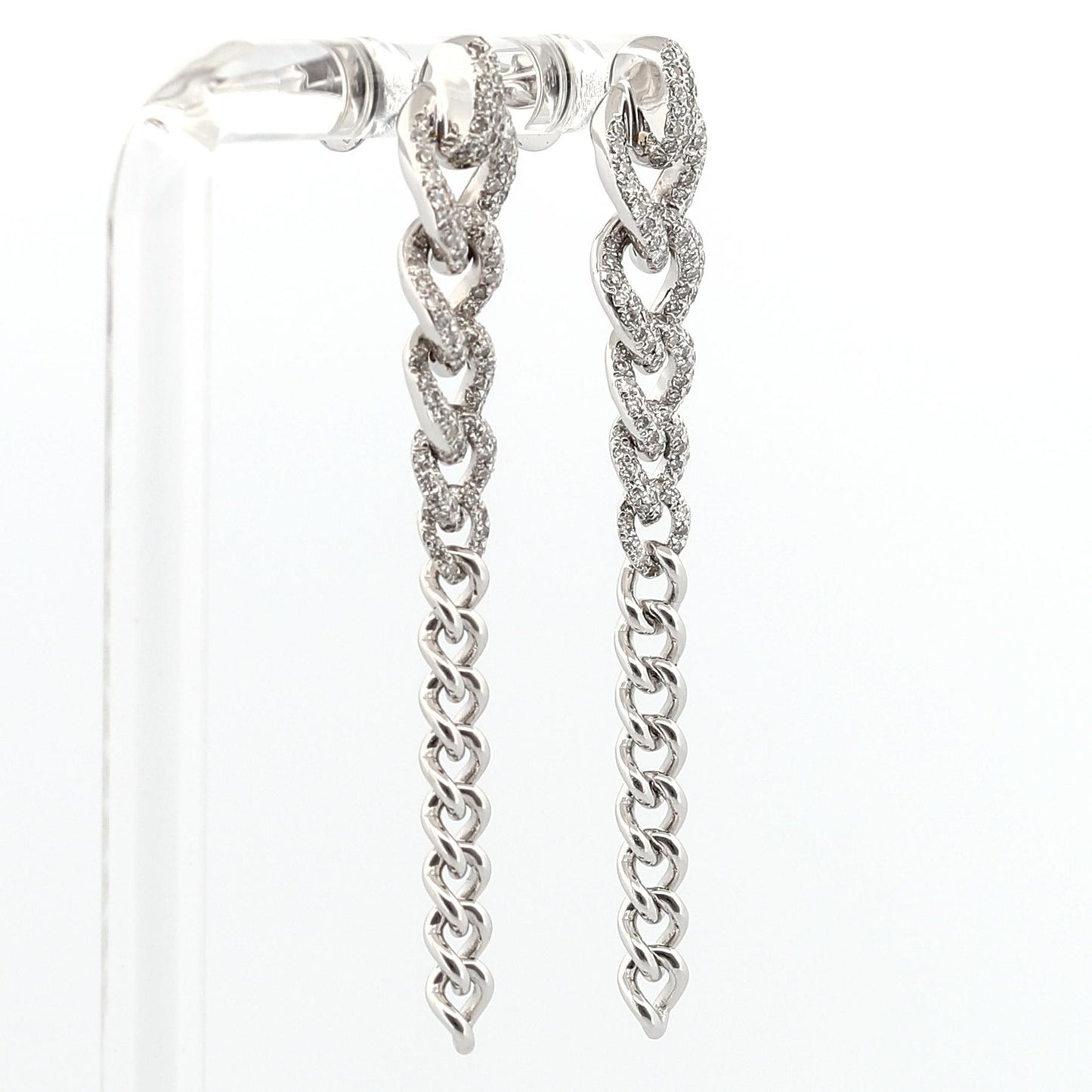 Shay 18K White Gold Curb Link Drop Diamond 2-in-1 Drop Earrings 1.00ctw