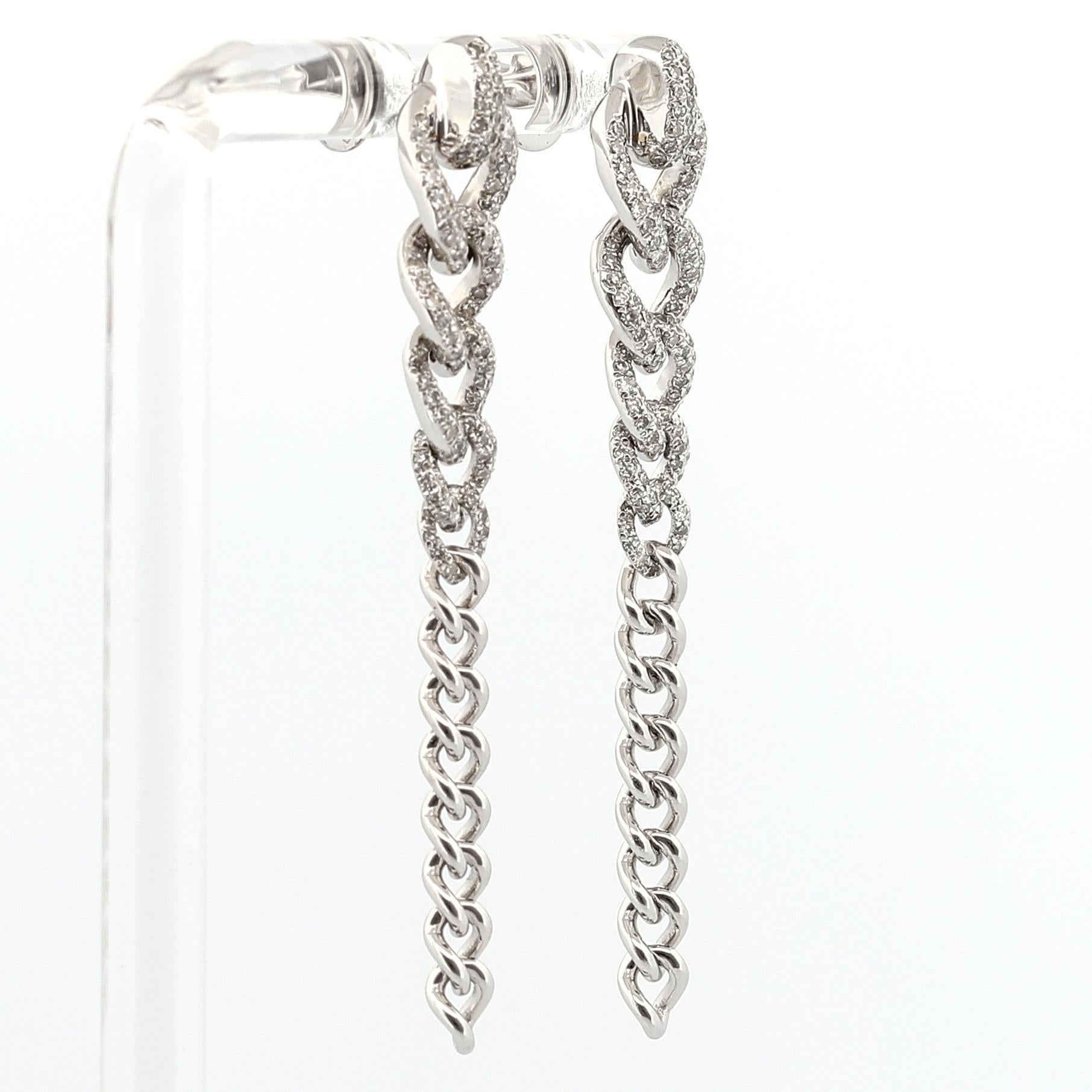 Shay 18K White Gold Curb Link Drop Diamond 2-in-1 Drop Earrings 1.00ctw