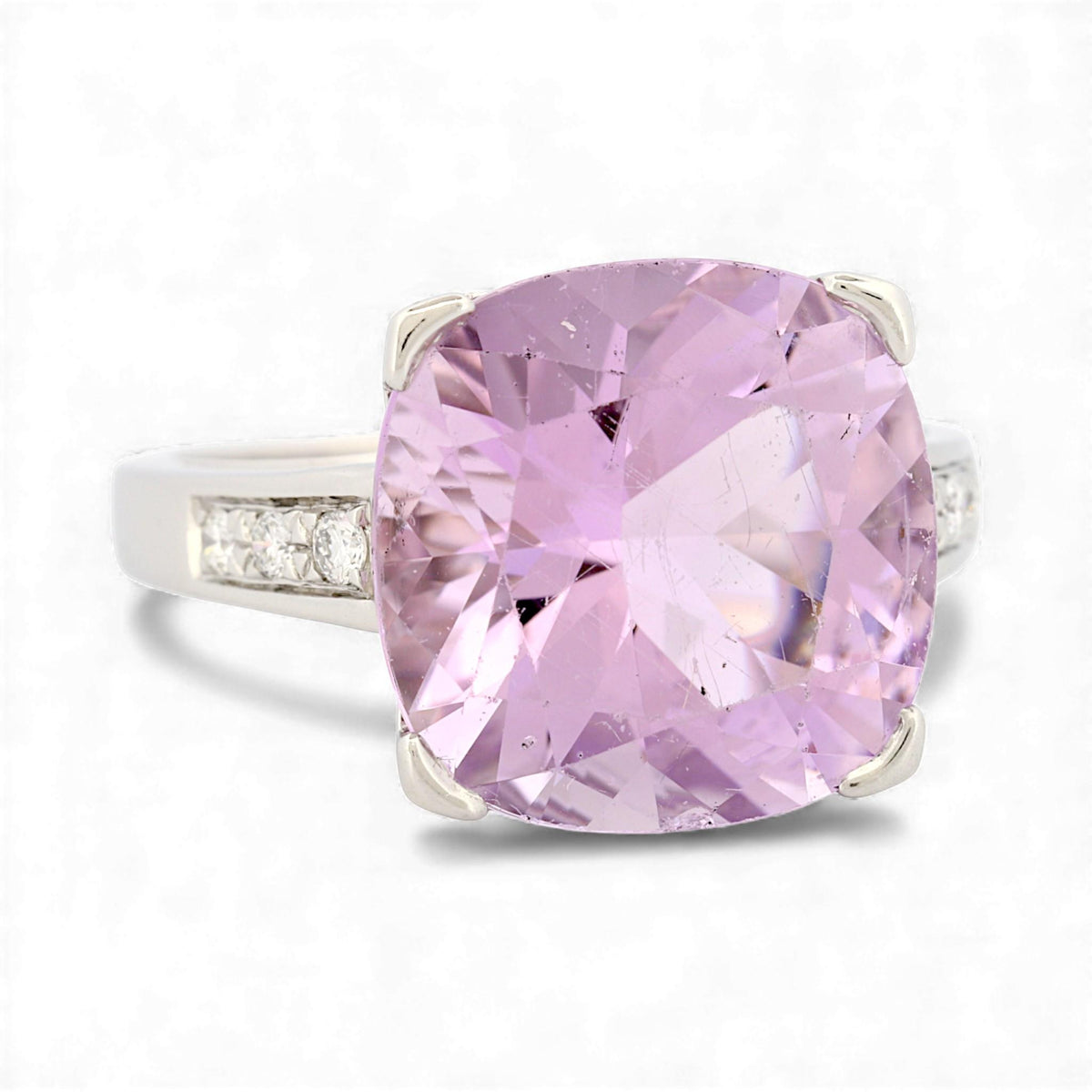 Mauboussin Gueule d’Amour 18K White Gold Rose de France & Diamond Ring