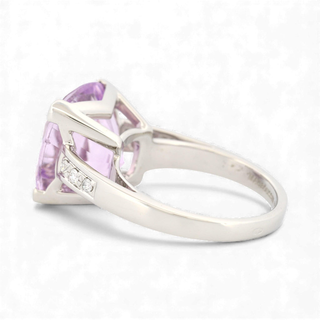 Mauboussin Gueule d’Amour 18K White Gold Rose de France & Diamond Ring