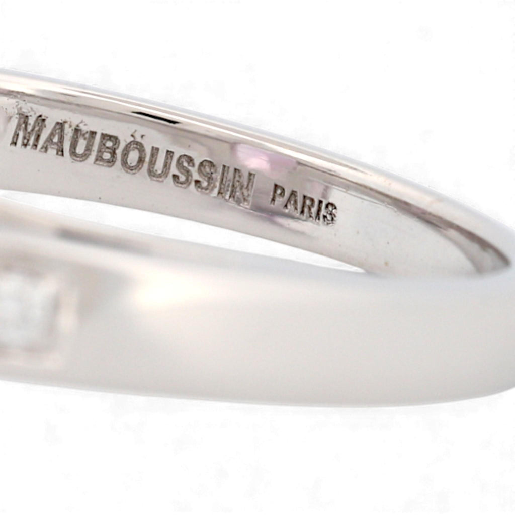 Mauboussin Gueule d’Amour 18K White Gold Rose de France & Diamond Ring