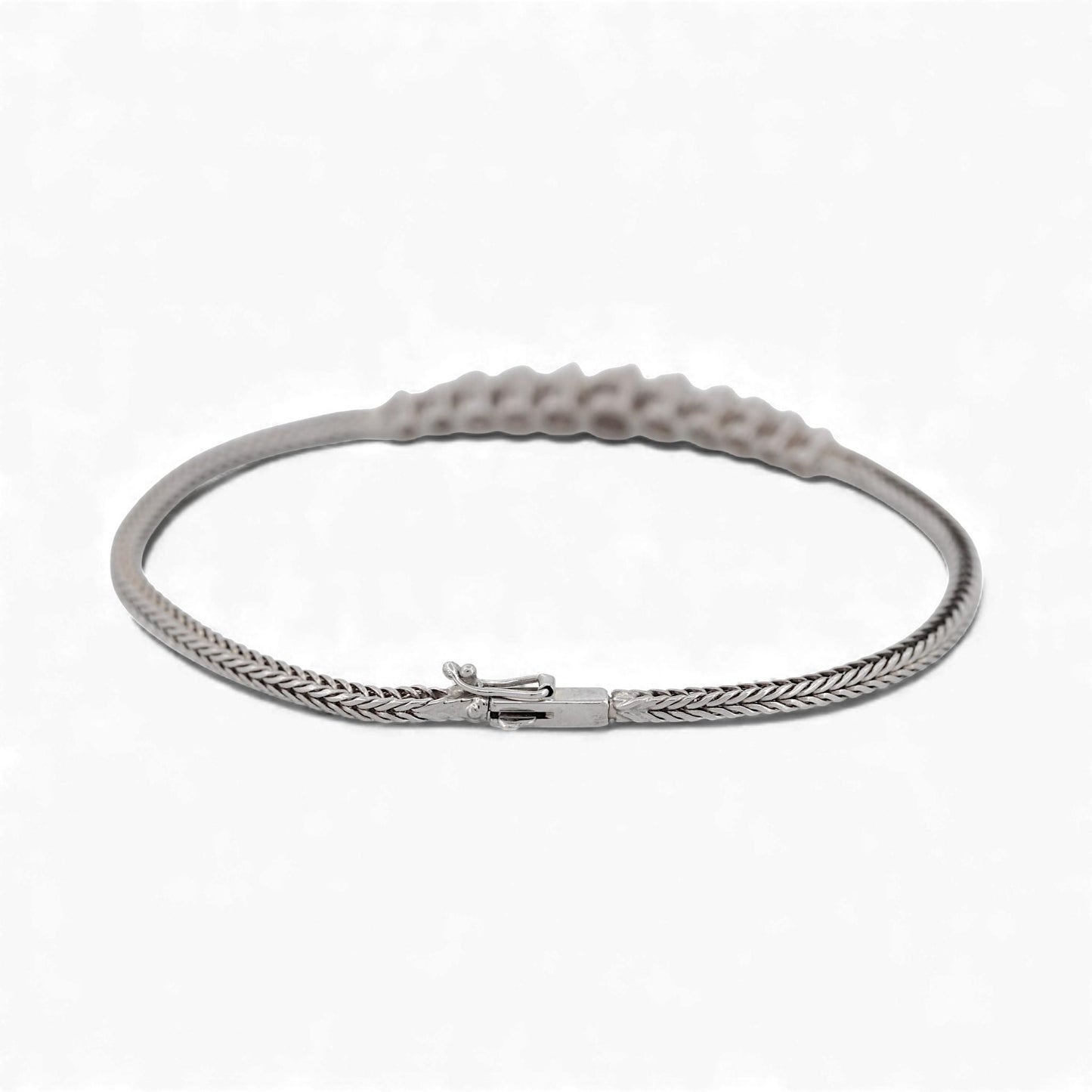 14k White Gold Tapered Diamond Row Bracelet 1.00ct Size Small