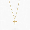 Vintage 18k Yellow Gold Diamond-Cut Michael Anthony Cross Pendant Necklace