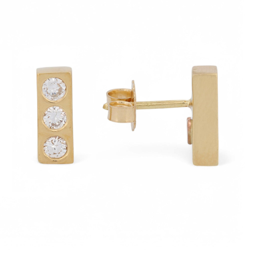 Jennifer Rivera Minimo Diamond Stud Earrings in 18k Yellow Gold