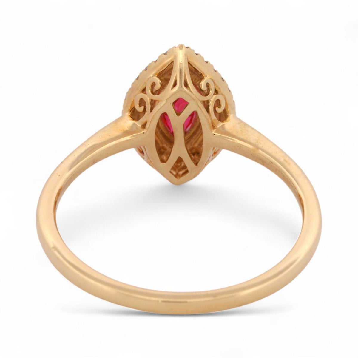 Iliana 18K Gold Marquise Ruby & Diamond Halo Cocktail Ring