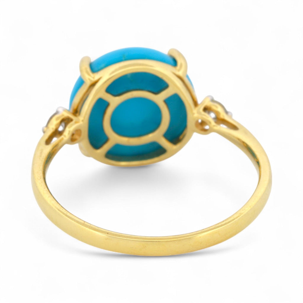 Iliana Sleeping Beauty Turquoise & Diamond Ring in 18K Yellow Gold