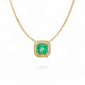 Jennifer Rivera 18K Gold Emerald & Diamond Cage Pendant Necklace 1.78 ct