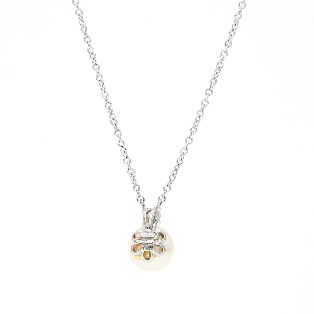 Tiffany & Co. Akoya Pearl & Diamond Necklace in 18K White Gold