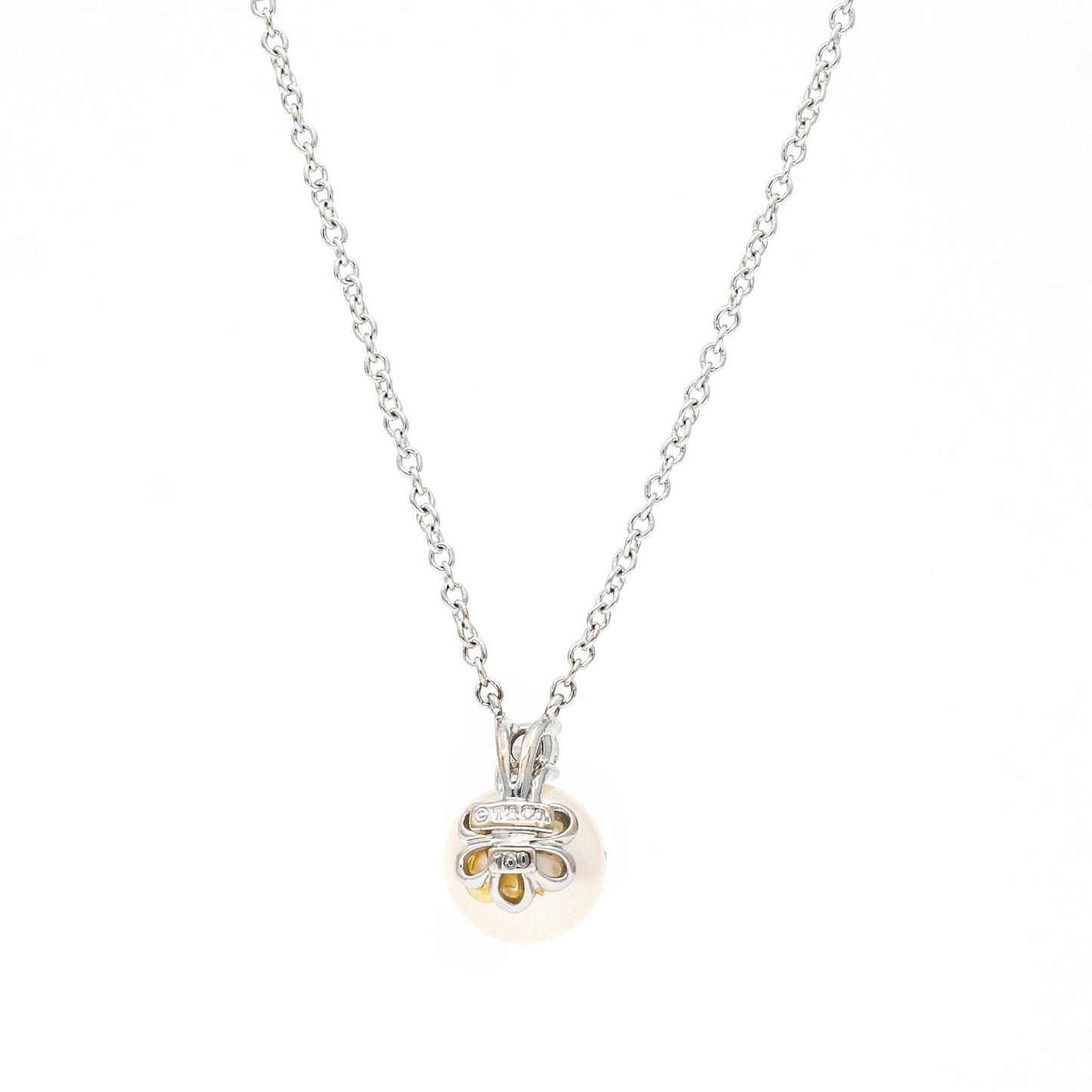 Tiffany & Co. Akoya Pearl & Diamond Necklace in 18K White Gold